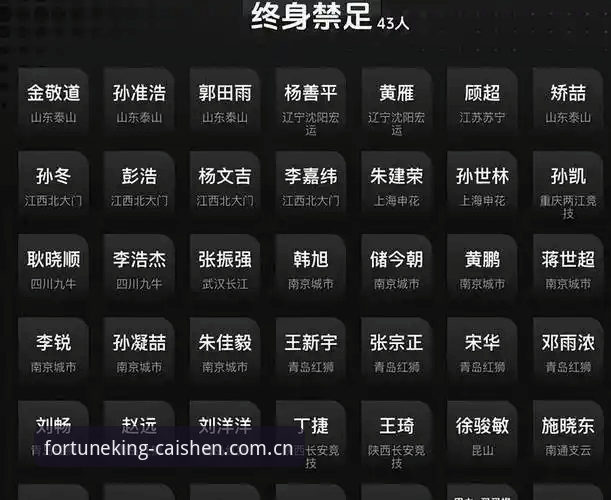 中国足协第三批禁足名单公布，哪些足球从业者被终身禁足？